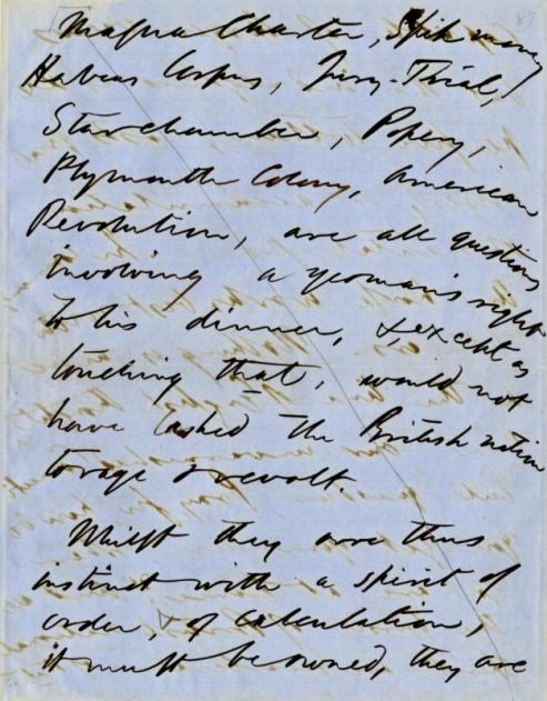 Ralph Waldo Emerson, manuscript notes on liberty