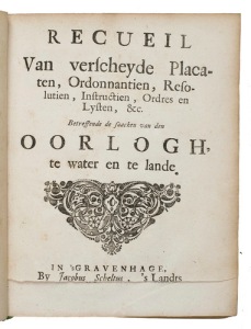 The title page of the "Receuil van verscheyde placaten (...)
